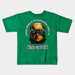 Official Member Of the International Society of Couch Potatoes Kids T-Shirt